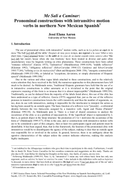 Me Sal&iacute; a Caminar - Cascadilla Proceedings Project