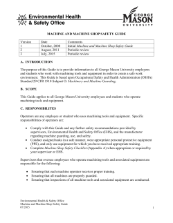 Machine and Machine Shop Safety Guide