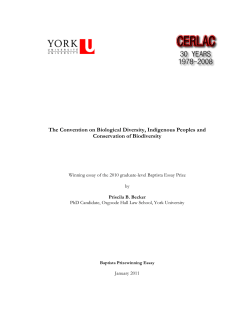 The Convention on Biological Diversity, Indigenous Peoples and
