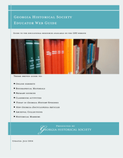 Georgia Historical Society Educator Web Guide