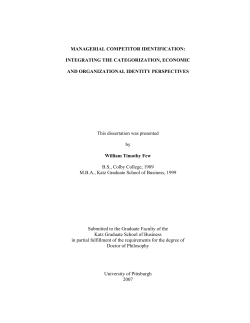 MANAGERIAL COMPETITOR IDENTIFICATION: INTEGRATING