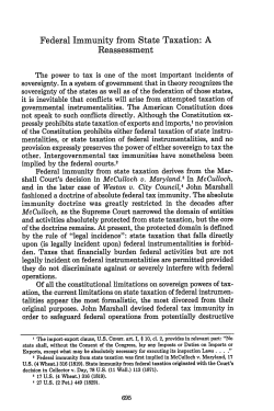 Federal Immunity from State Taxation: A Reassessment