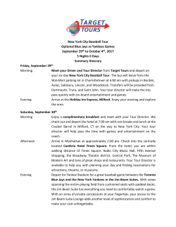 New York City Baseball Tour Optional Blue Jays vs Yankees Games