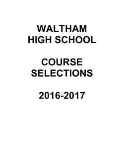 2016-2017 for print - Waltham Public Schools