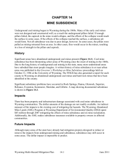 Coal Mine Subsidence - Wyoming Office of Homeland Security
