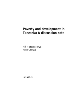Poverty and development in Tanzania: A