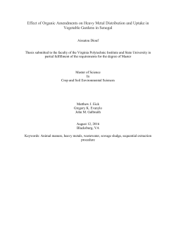 Effect of Organic Amendments on Heavy Metal Distribution and