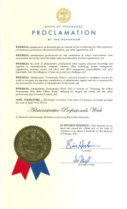 Administrative Professionals Week - April 19