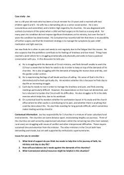 Case study - Joe Joe is a 40 year old male who has been a Circuit