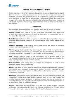 General Service Terms of Eimskip