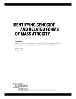 "Identifying Genocide and Related Forms of Mass Atrocity"