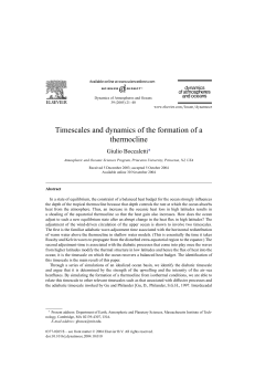 Timescales and dynamics of the formation of a thermocline