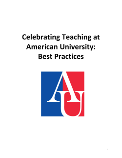 Celebrating Teaching at American University: Best Practices