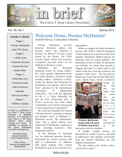 Spring 2012 - UNK Library