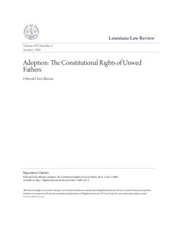 Adoption: The Constitutional Rights of Unwed Fathers