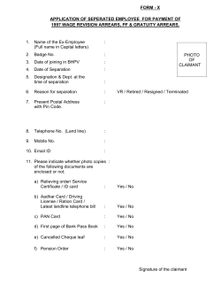 FORM - X APPLICATION OF SEPERATED - BHEL