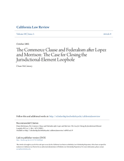 The Commerce Clause and Federalism after Lopez and Morrison