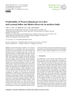 Predictability of Western Himalayan river flow