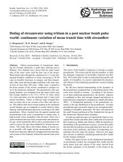 Dating of streamwater using tritium in a post nuclear bomb pulse world