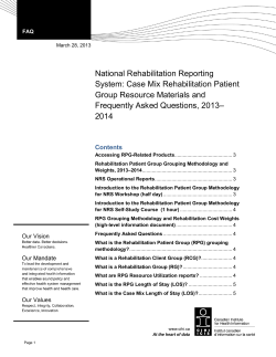 National Rehabilitation Reporting System: Case Mix