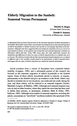 Elderly Migration to the Sunbelt: