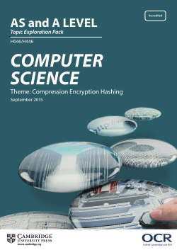 Compression, encryption and hashing - Topic exploration pack