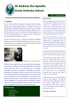 December - Edition 2 - St Andrew the Apostle Greek Orthodox School