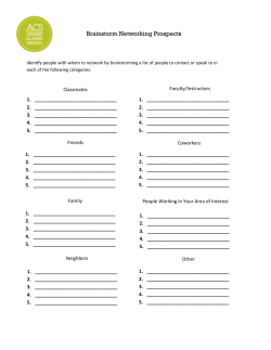 Networking Worksheet