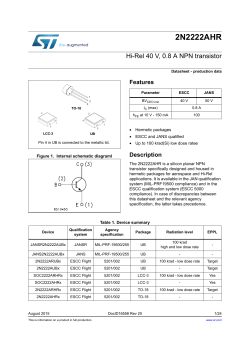 Hi-Rel 40 V, 0.8 A NPN transistor