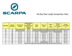 Ski Boot Sole Length Comparision Chart
