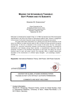 making the intangibles tangible: soft power and its
