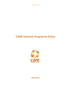 CARE Denmark Programme Policy 2013