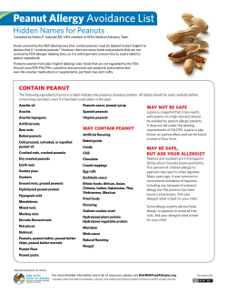 Peanut Allergy Avoidance List