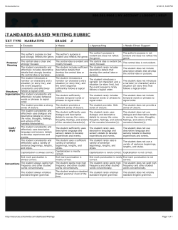 Rubric Narrative third grade