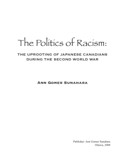 The Politics of Racism: The Uprooting of Japanese Canadians