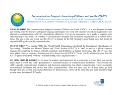 Communication Supports Inventory-Children and Youth (CSI-CY)