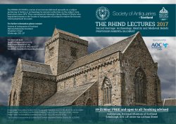 the rhind lectures 2017 - Society of Antiquaries of Scotland