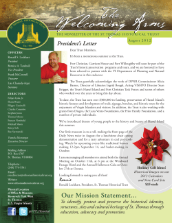 August 2012 - St Thomas Historical Trust