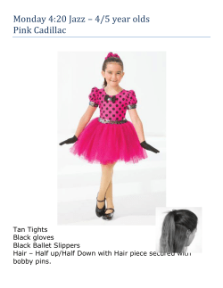 Monday 4:20 Jazz &ndash; 4/5 year olds Pink Cadillac