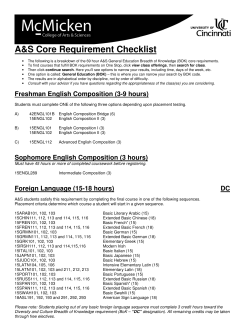 College Requirements Checklist - McMicken College of Arts and