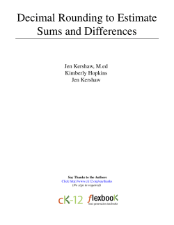 Decimal Rounding to Estimate Sums and Differences