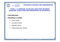 topic 1.2. bonding in solids. relation between - OCW