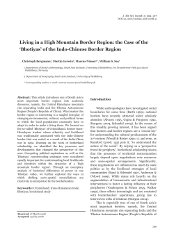 Living in a high mountain border region: the case of the `Bhotiyas` of