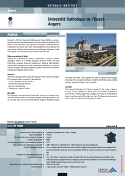 Universit&eacute; Catholique de l`Ouest - Angers