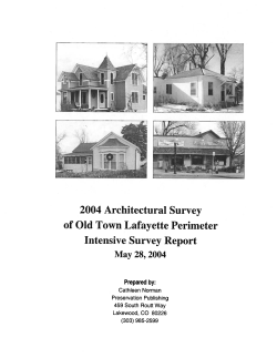 2004 Architectural Survey of Old Town Lafayette Perimeter Intensive