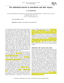 The abdominal muscles in anaesthesia and after surgery