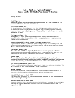 Laborfest 2010 Master Study Glossary