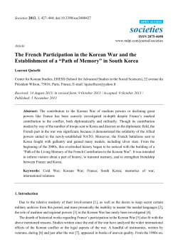 The French Participation in the Korean War and the Establishment of