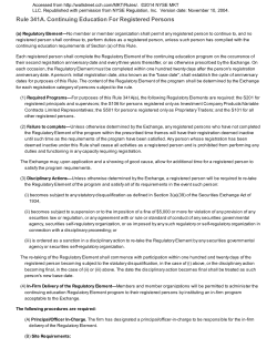 NYSE MKT LLC Rule 341A