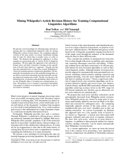 Mining Wikipedia`s Article Revision History for Training